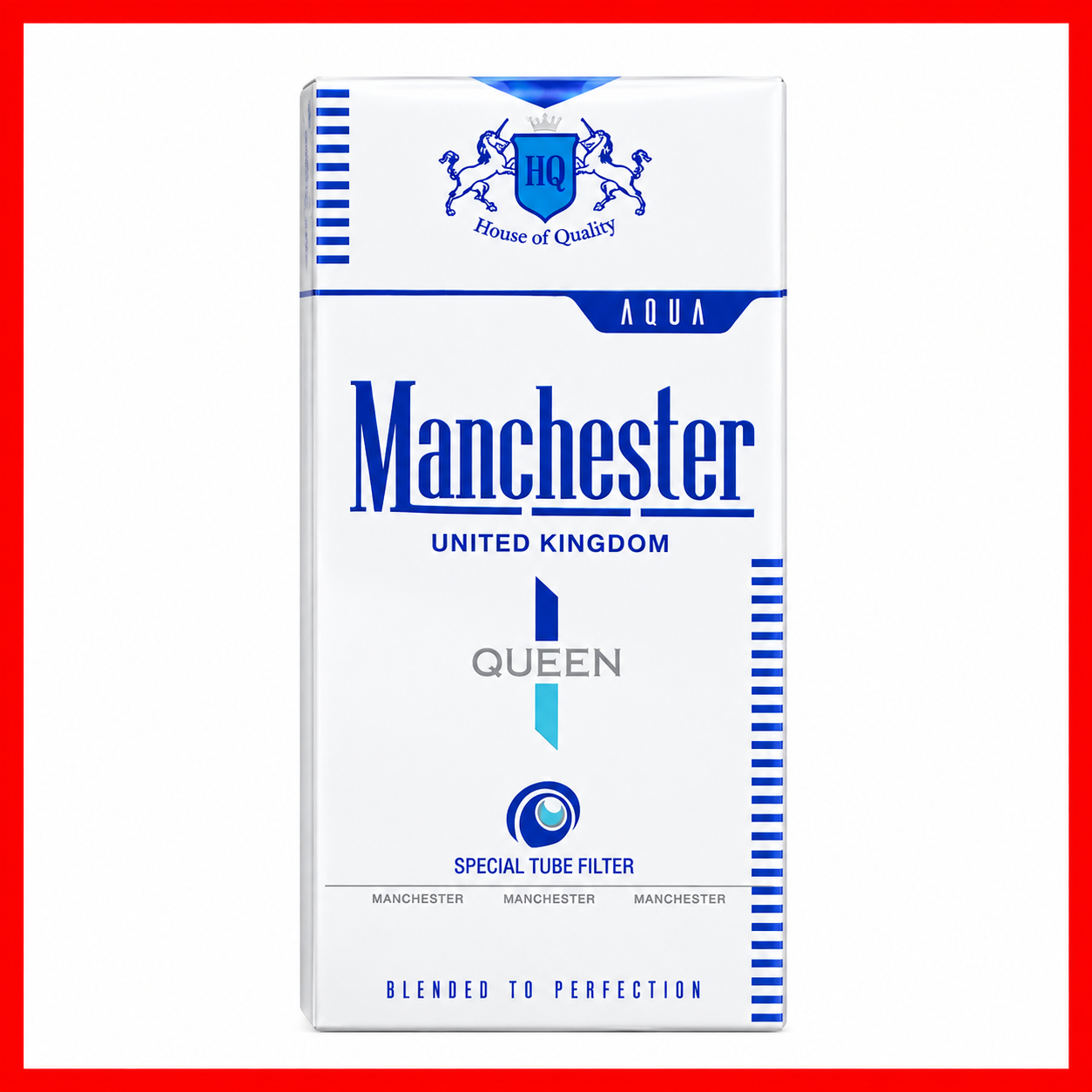 Manchester Aqua Queen cigarette pack
