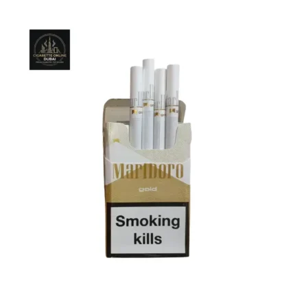 Marlboro Gold cigarettes pack with gold and white design