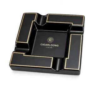 CIGARLOONG Ashtray featuring a stylish design with built-in cigar rests for convenient ash disposal.