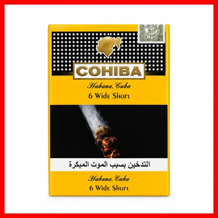 Cohiba 6 Wide Short cigars featuring Cohiba branding and a compact wide-format cigar design.