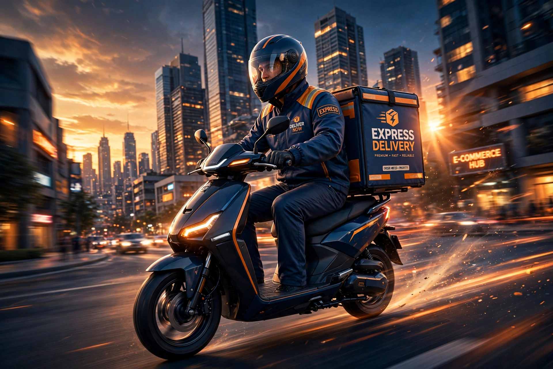 Delivery rider on bike - cigarette delivery in Dubai